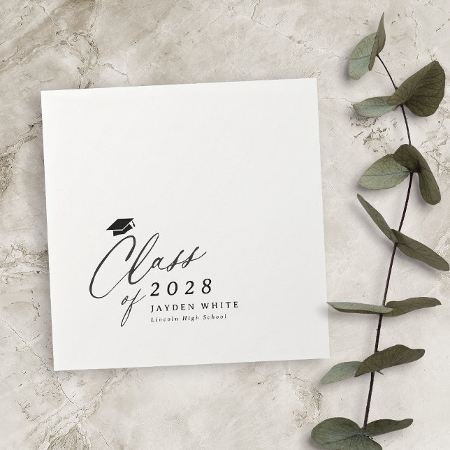 Serviette En Papier Classe de calligraphie moderne de 2025 (Modern Calligraphy Class of 2025 Graduation Napkins)