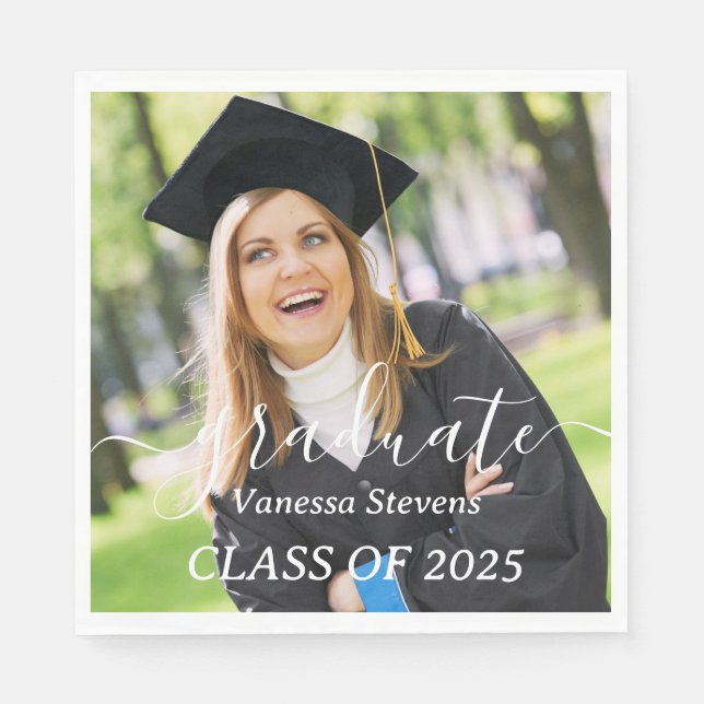 Serviette En Papier Classe de fin d'études de 2025 Photo (Devant)