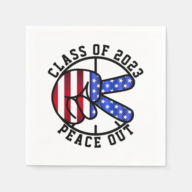 Serviette En Papier Classe De Graduation De 2025 Peace Out Party Fourn (Devant)