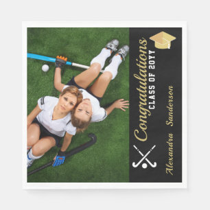 Serviette En Papier Classe de graduation de la photo de hockey sur gaz