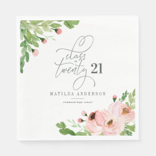 Serviette En Papier Classe de graduation de l'aquarelle florale