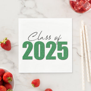 Serviette En Papier Classe de Parties scintillant verte de 2025