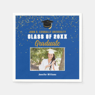 Serviette En Papier Classe de photo Blue Graduate de 2024 Graduation P