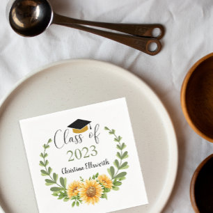 Serviette En Papier Classe de Sunflower Wreath Grad Party 2023