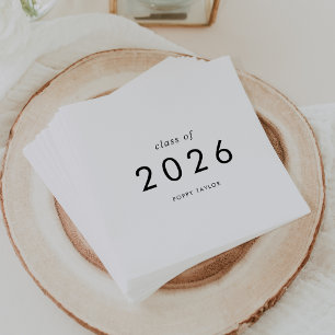 Serviette En Papier Classe de typographie chic de 2024 Graduation
