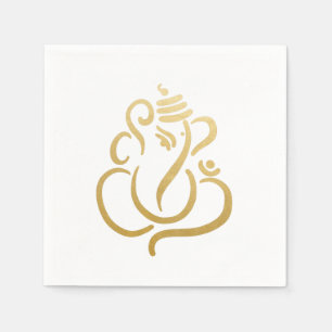 Serviette En Papier Classé Faux Gold Foil Ganesha Indian Modern Ethnic