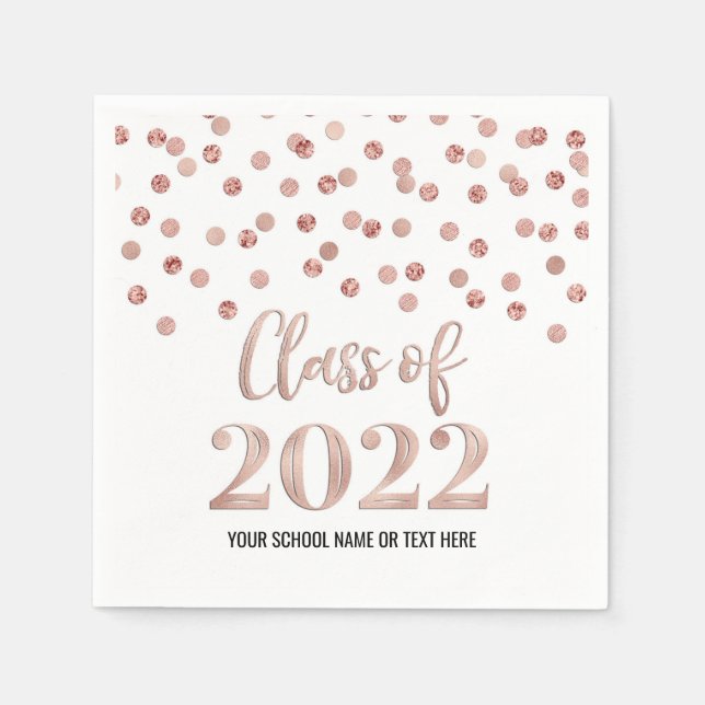 Serviette En Papier Classe Gold Confetti rose de 2022 (Devant)