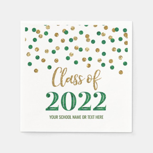 Serviette En Papier Classe Green Gold Confetti de 2022 (Devant)