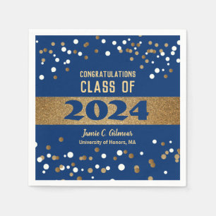 Serviette En Papier Classe personnalisée de 2022 blue Graduation Party