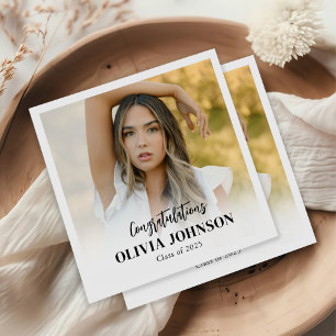 Serviette En Papier Classe photo personnalisée de diplômé de 2025