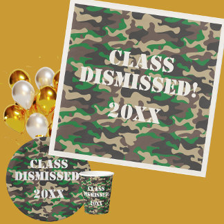 Serviette En Papier Classe Rejetée Camo Graduation Party