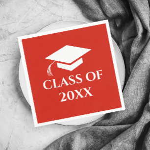 Serviette En Papier Classe Simple Red d'année de promotion