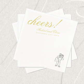 Serviette En Papier Classic Chartreuse Cheers Elegant Wedding