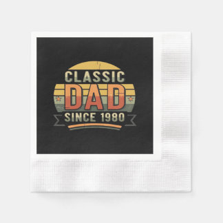 Serviette En Papier Classic Dad Since 1980  Vintage Retro 