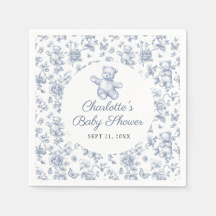 Serviette En Papier Classic Elegant Blue Boy Baby shower Toile