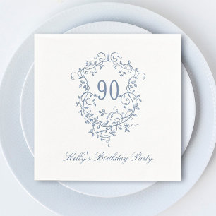 Serviette En Papier Classic French Victorian Blue 90th Birthday Party
