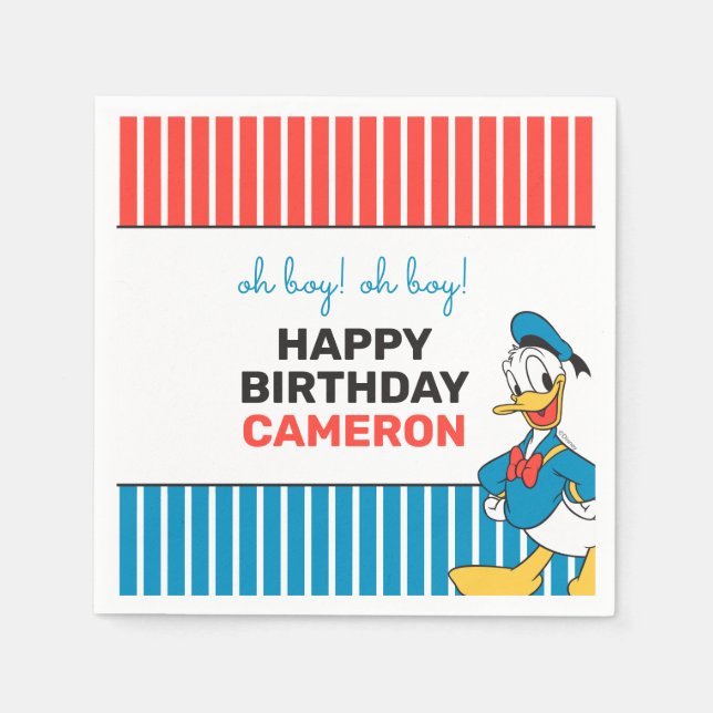 Serviette En Papier Classic Oh Boy Donald Duck Nautique Anniversaire (Devant)