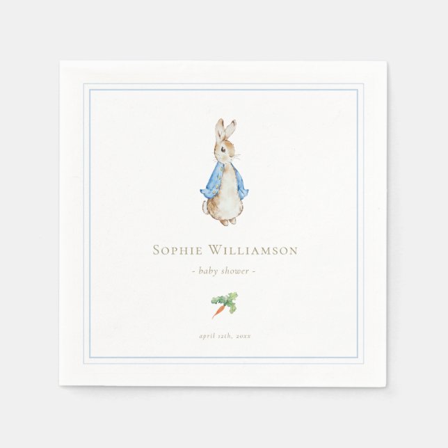 Serviette En Papier Classic Pierre le Baby shower lapin (Devant)