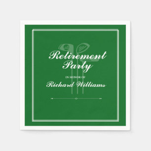 Serviette En Papier Classic Retraite Golf Clubs Thème Vert Blanc
