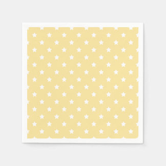 Serviette En Papier Classic Stars White - Canary Yellow