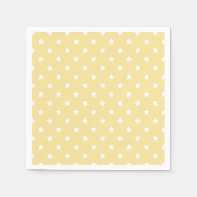 Serviette En Papier Classic Stars White - Canary Yellow (Devant)