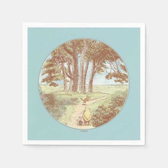 Serviette En Papier Classic Winnie le Baby shower en bois de 30 hectar (Devant)