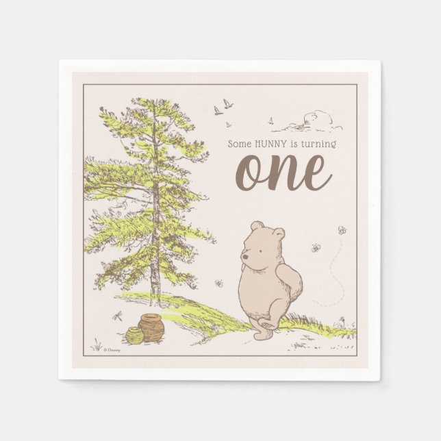 Serviette En Papier Classic Winnie l'Ooh | Premier anniversaire (Devant)