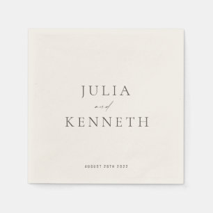 Serviette En Papier Classique Beige clair Simple Mariage neutre