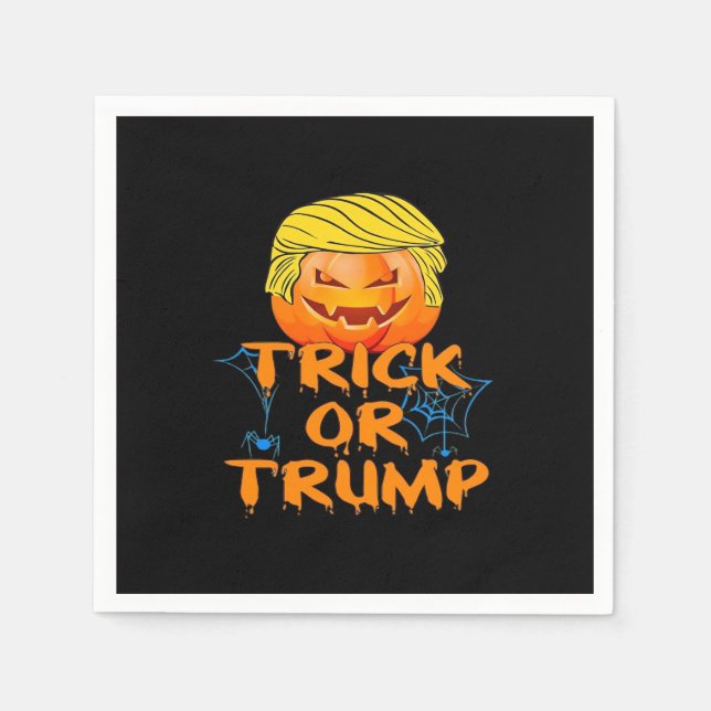Serviette En Papier Classique de Trumpkin d'Halloween (Devant)