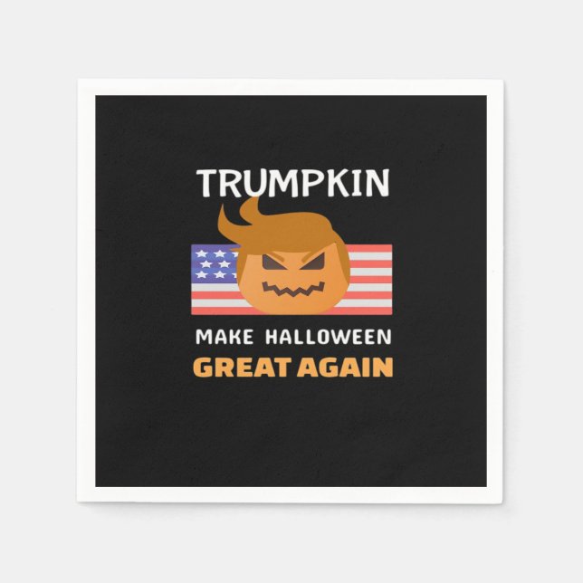 Serviette En Papier Classique de Trumpkin d'Halloween (Devant)