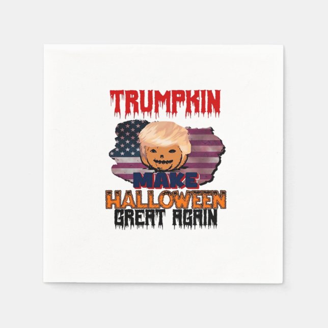 Serviette En Papier Classique d'Halloween de Trumpkin (Devant)