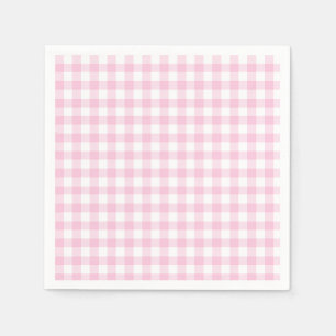 Serviette En Papier Classique En vichy rose clair