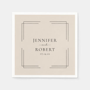 Serviette En Papier Classique minimaliste Neutre Beige clair