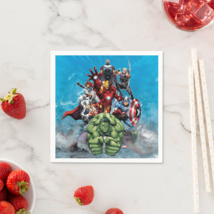 Serviette En Papier Classiques Avengers Hulk menant les Avengers