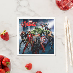 Serviette En Papier Classiques Avengers   Thor menant les Avengers
