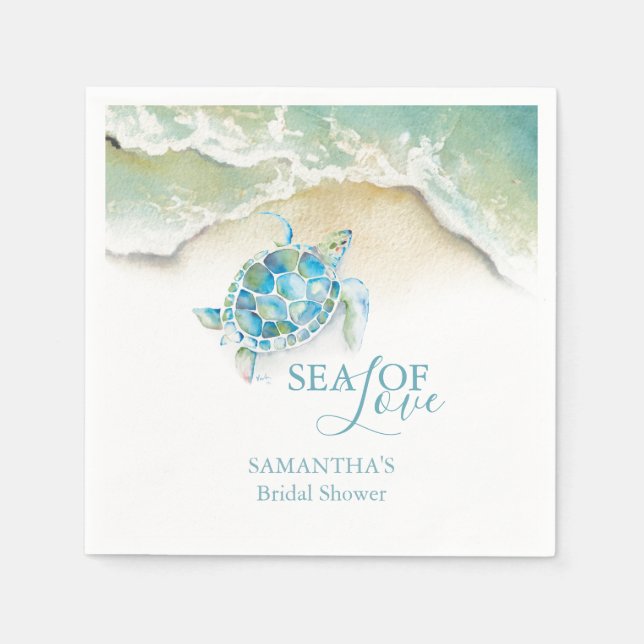 Serviette En Papier Classy Beach Bridal Shower Napkins (Devant)