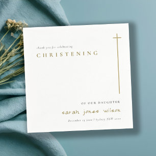 Serviette En Papier Classy Elegant Minimal Gold Typographie Christenin