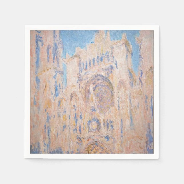 Serviette En Papier Claude Monet - Cathédrale de Rouen au coucher du s (Devant)