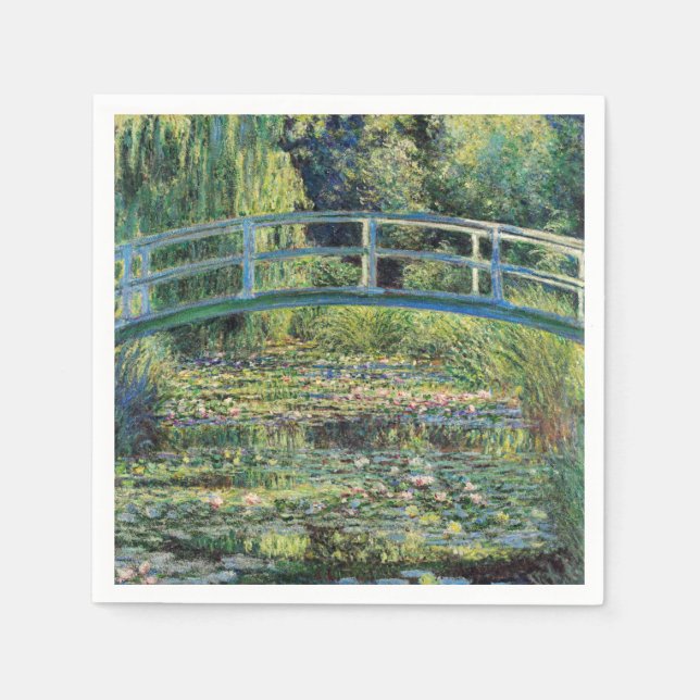 Serviette En Papier Claude Monet - Etang Lily et Pont Japonais (Devant)