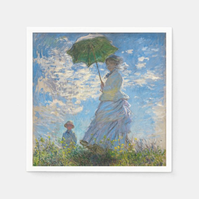 Serviette En Papier Claude Monet - La Promenade, Femme avec un Parasol (Devant)