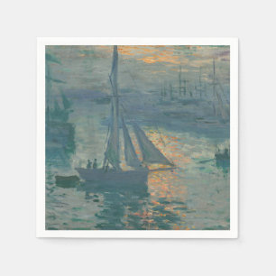 Serviette En Papier Claude Monet Lever de soleil Marine Voilier Impres