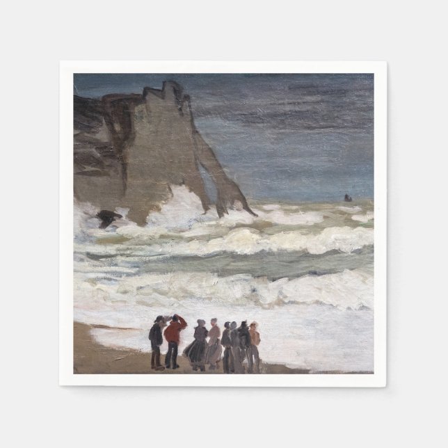 Serviette En Papier Claude Monet - Mer Noire à Etretat (Devant)