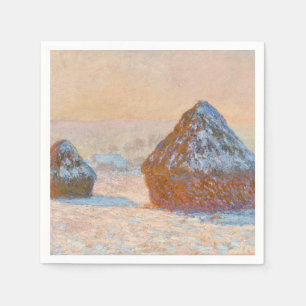 Serviette En Papier Claude Monet - Piles à roues, Effet neige, Matin