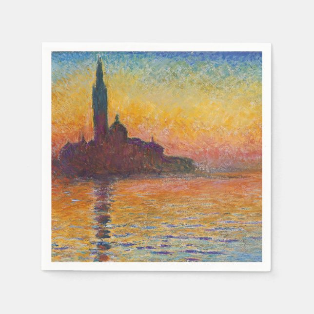Serviette En Papier Claude Monet - San Giorgio Maggiore à Dusk (Devant)