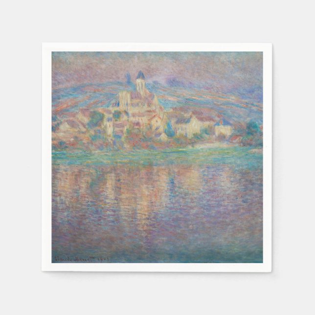 Serviette En Papier Claude Monet - Vetheuil, coucher de soleil (Devant)