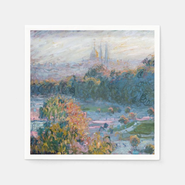 Serviette En Papier Claude Monet - Vue des Tuileries, étude (Devant)