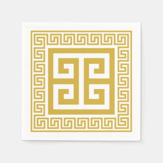 Serviette En Papier Clé grecque Motif Golden Design Papier Napkins