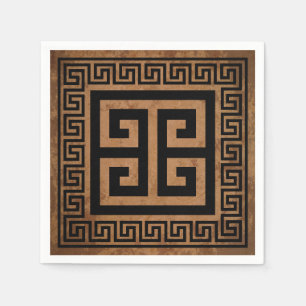Serviette En Papier Clé grecque Motif noir papier design Napkins