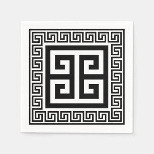 Serviette En Papier Clé grecque Motif noir papier design Napkins