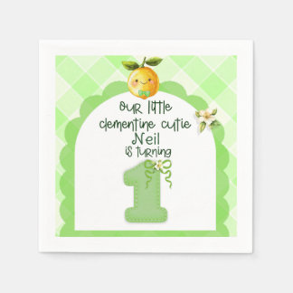 Serviette En Papier Clementine cutie - Nappe en papier pour le 1er ann